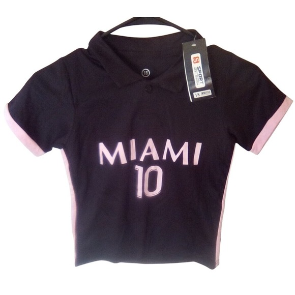 Best Hombre Fashion Other - Sport Best Fashion Miami 10 Crop Top Polo Shirt Pink Trim Kids Size 18 months